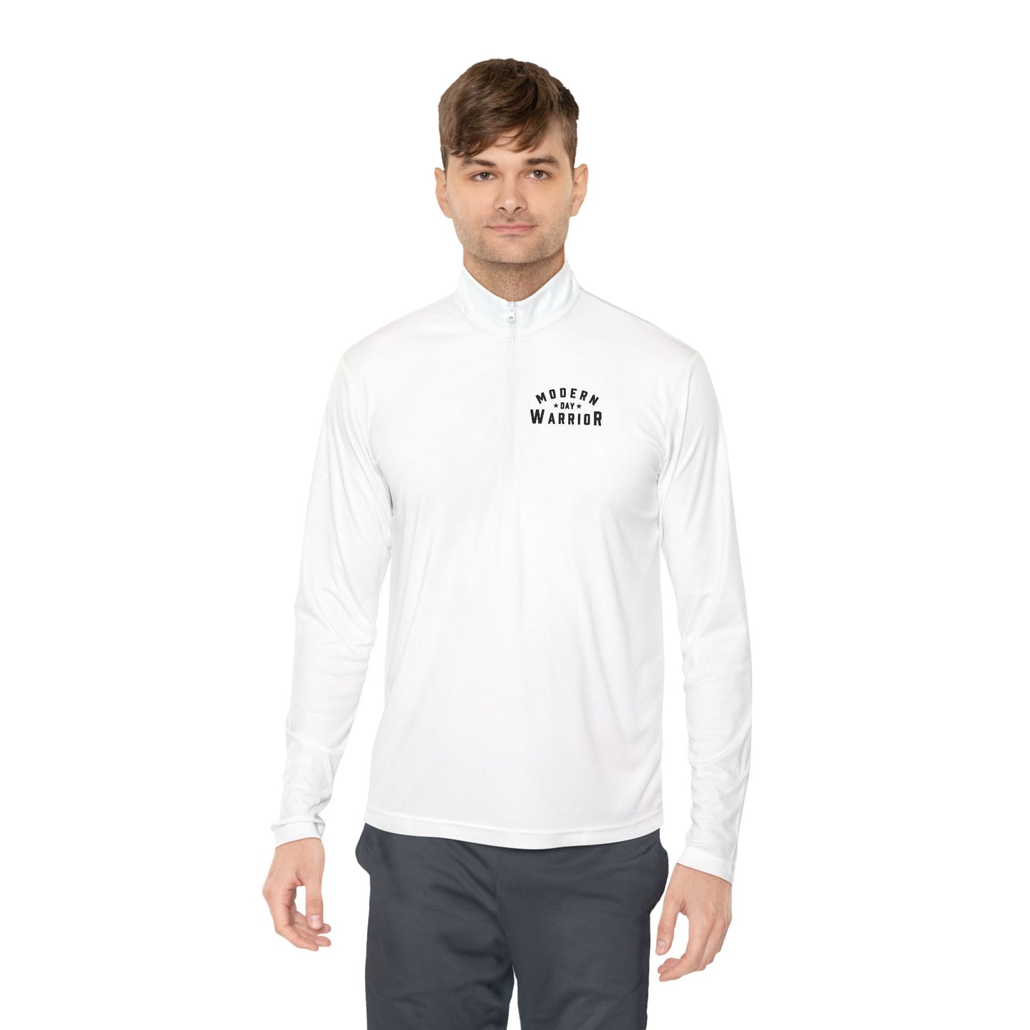 Quarter-Zip-Up Polyester Pullover Sweater - Athletic Active Apparel
