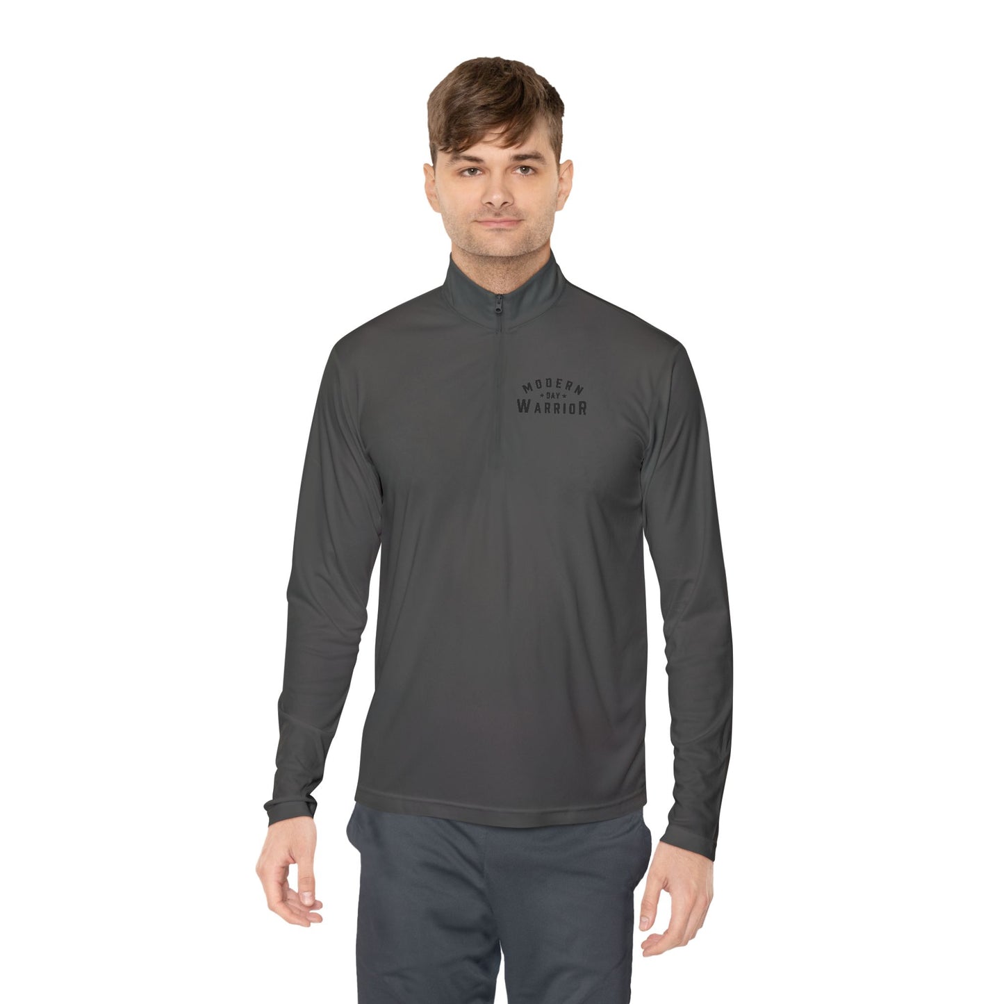 Quarter-Zip-Up Polyester Pullover Sweater - Athletic Active Apparel