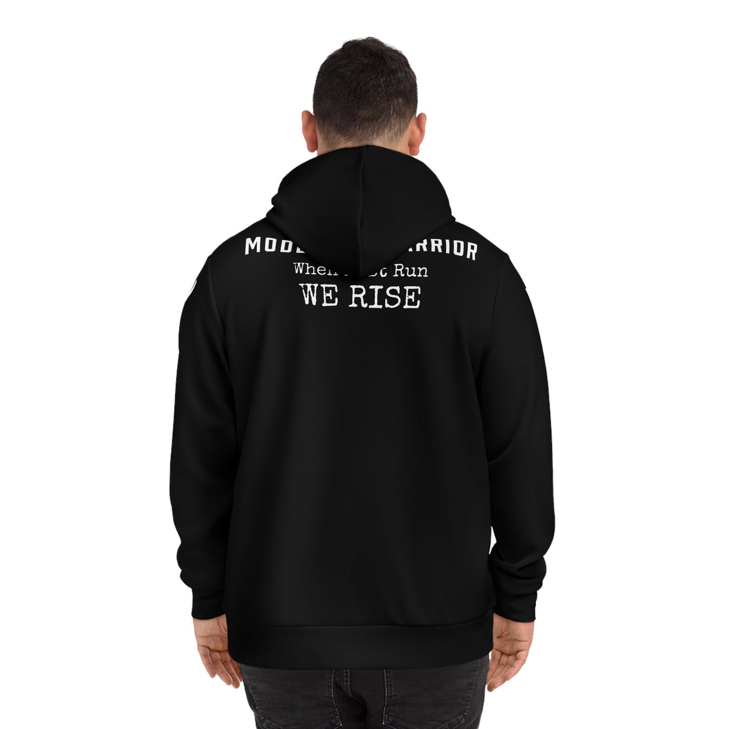 UNISEX BLACK HOODIE - WARRIOR SLEEVES
