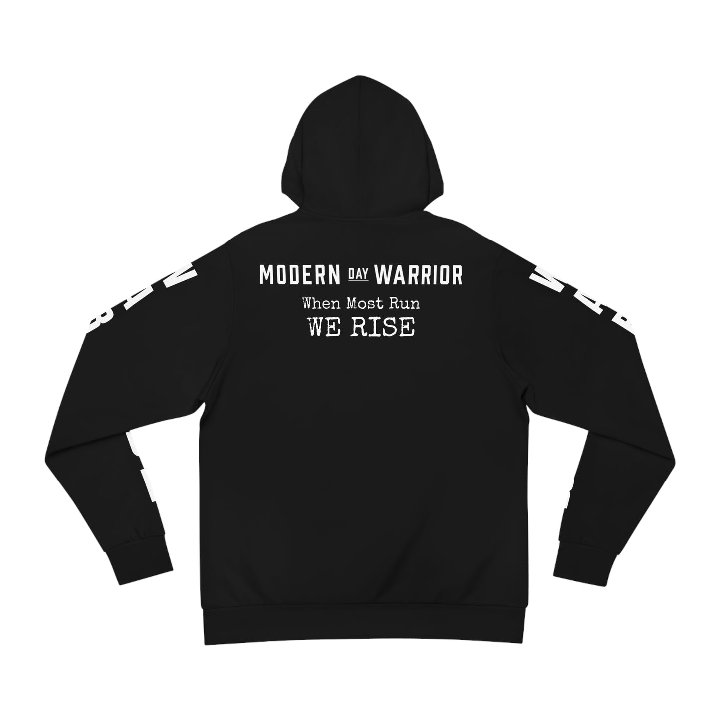 UNISEX BLACK HOODIE - WARRIOR SLEEVES