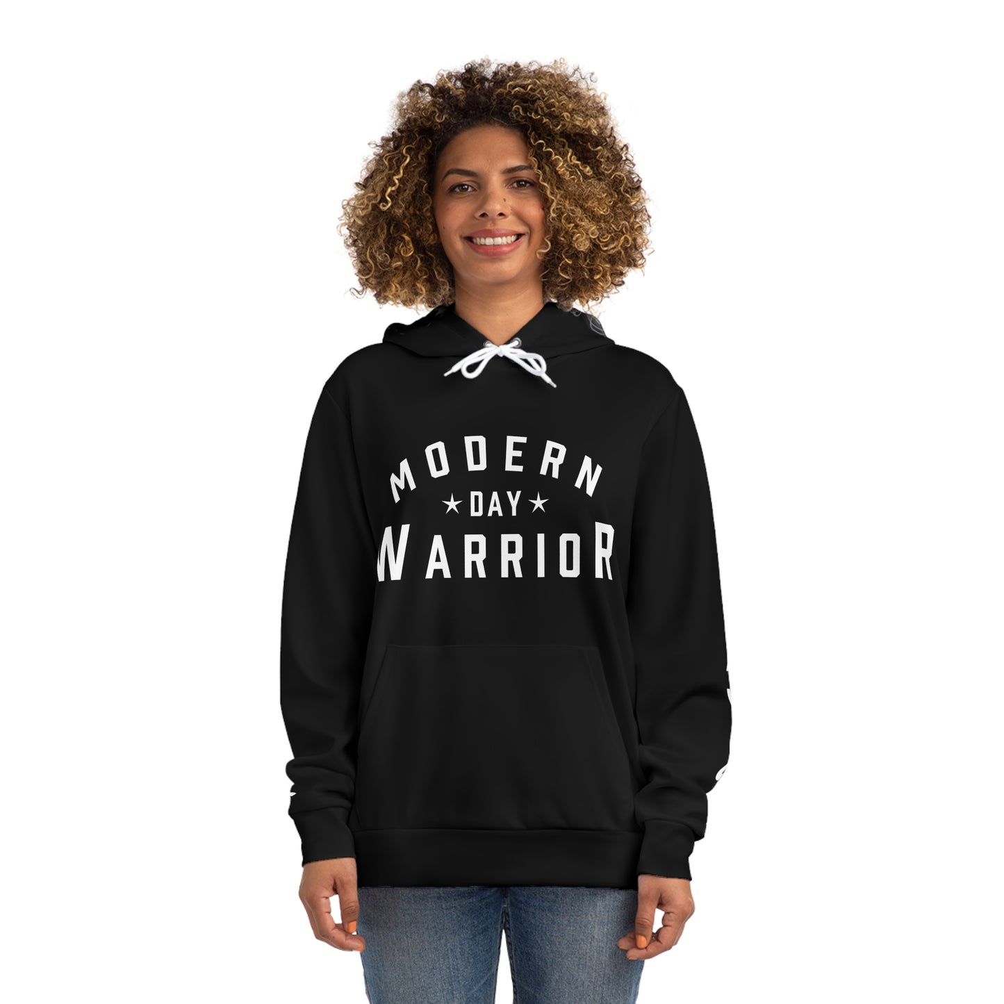 UNISEX BLACK HOODIE - WARRIOR SLEEVES