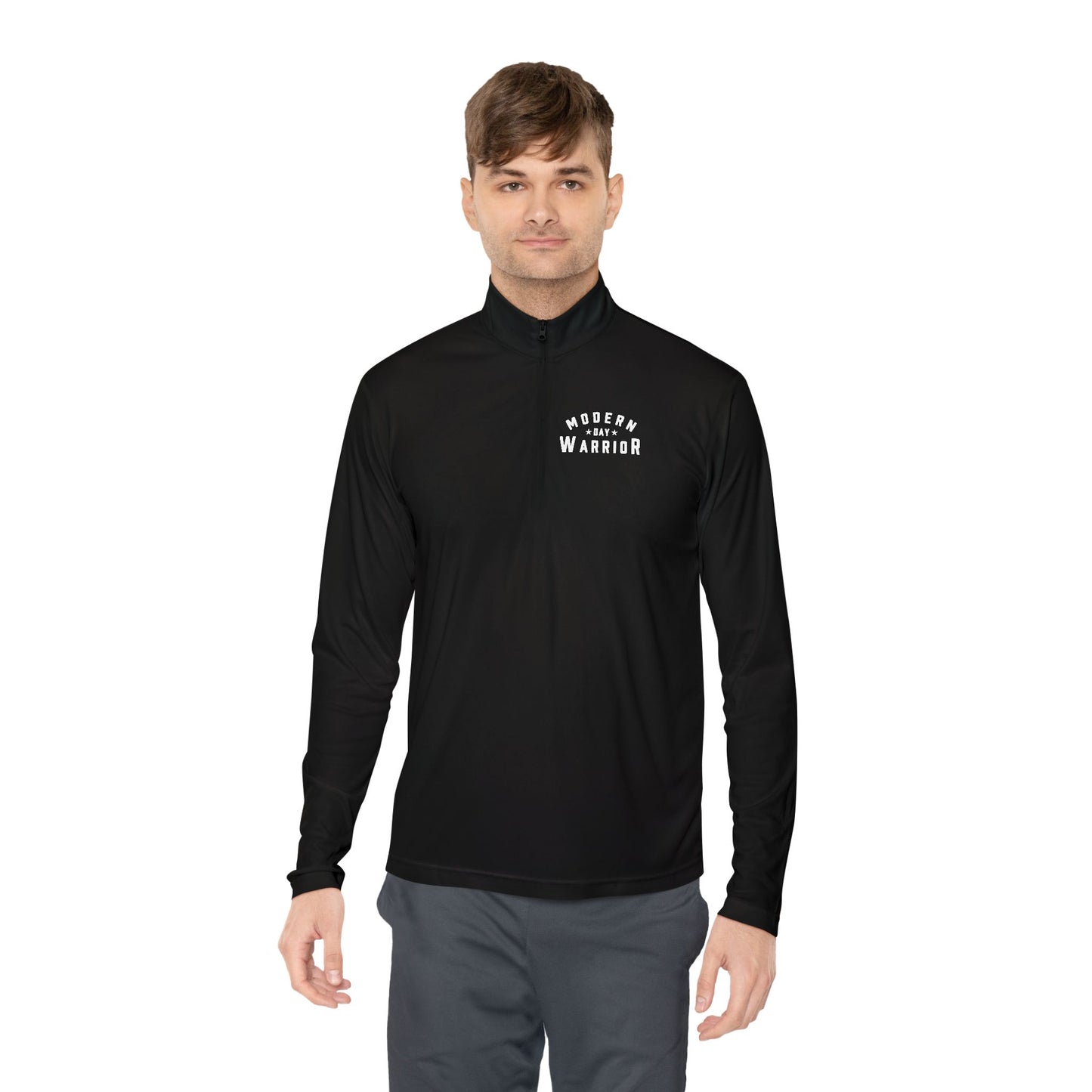 Quarter-Zip-Up Polyester Pullover Sweater - Athletic Active Apparel